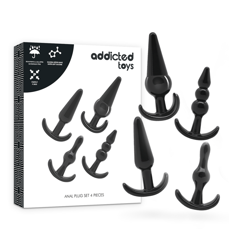 ADDICTED TOYS sada 4 flexibilních análních kolíků