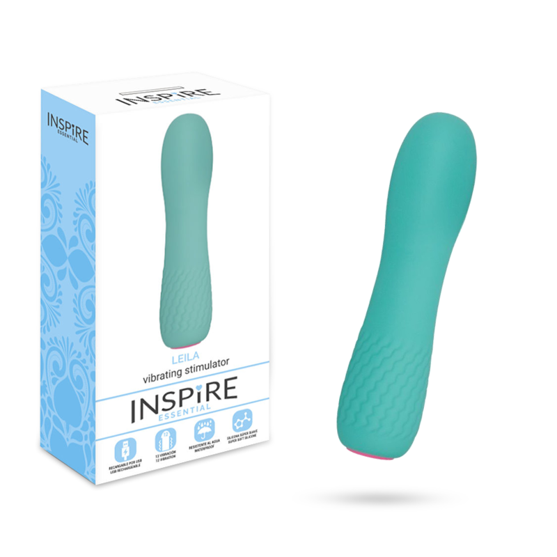INSPIRE ESSENTIAL Leila mini vibrátor ze silikonu, tyrkysový