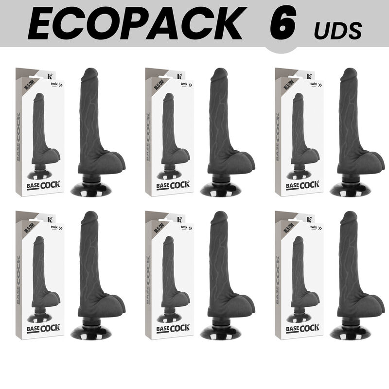 Realistický vibrátor s přísavkou a pružným návlekem, 18 cm BASECOCK
