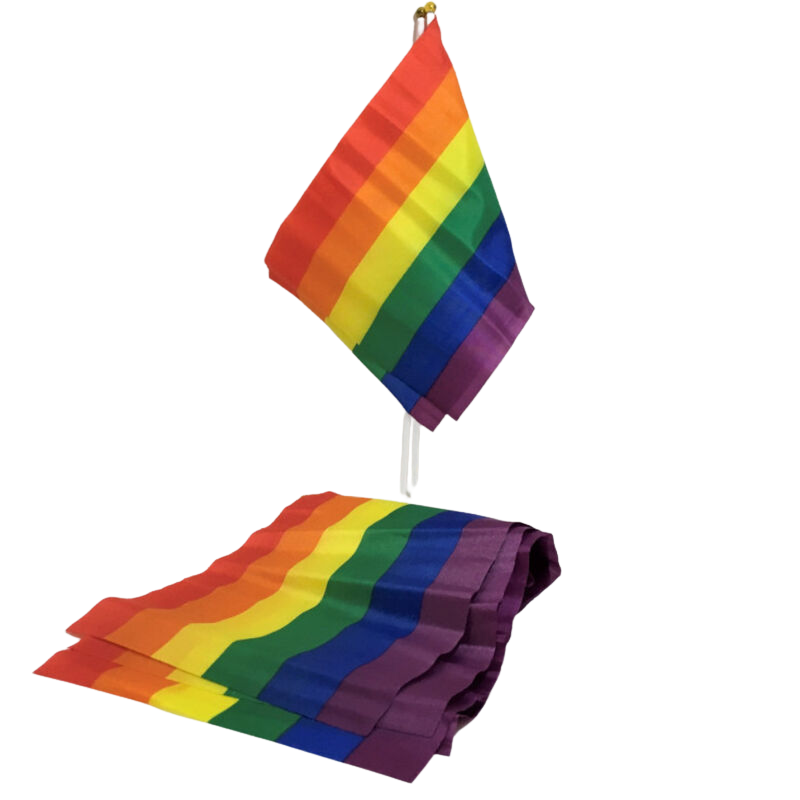 Malá vlajka PRIDE na tyčce
