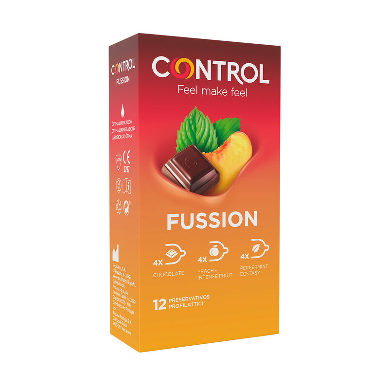 Kondomy CONTROL Fussion s příchutí, 12 kusů