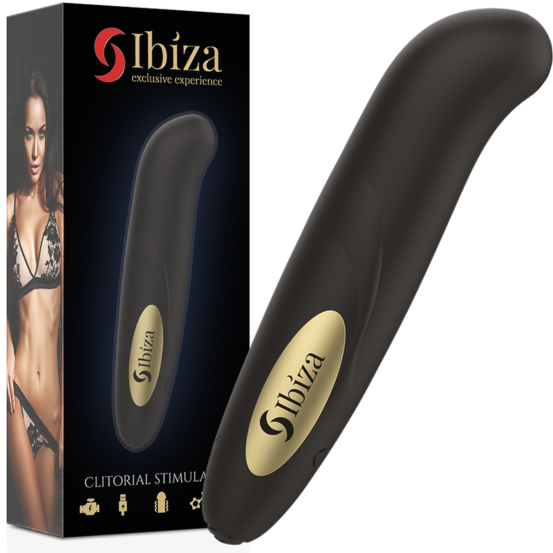 IBIZA stimulátor klitorisu, nabíjecí přes USB, 10 režimů vibrací, zlatý, 13 × 2,9