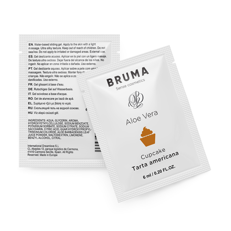 Lubrikační gel BRUMA s aloe vera, příchutí cupcake, 6 ml
