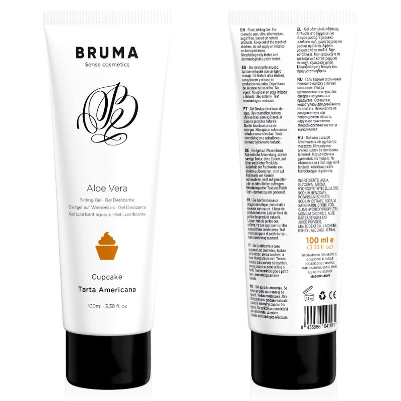 Lubrikační gel BRUMA s příchutí cupcaku a aloe vera, 100 ml