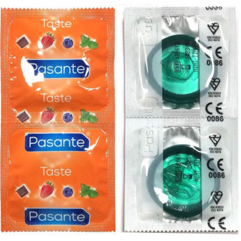 Kondomy s mátovou příchutí Pasante Mint, 144 kusů