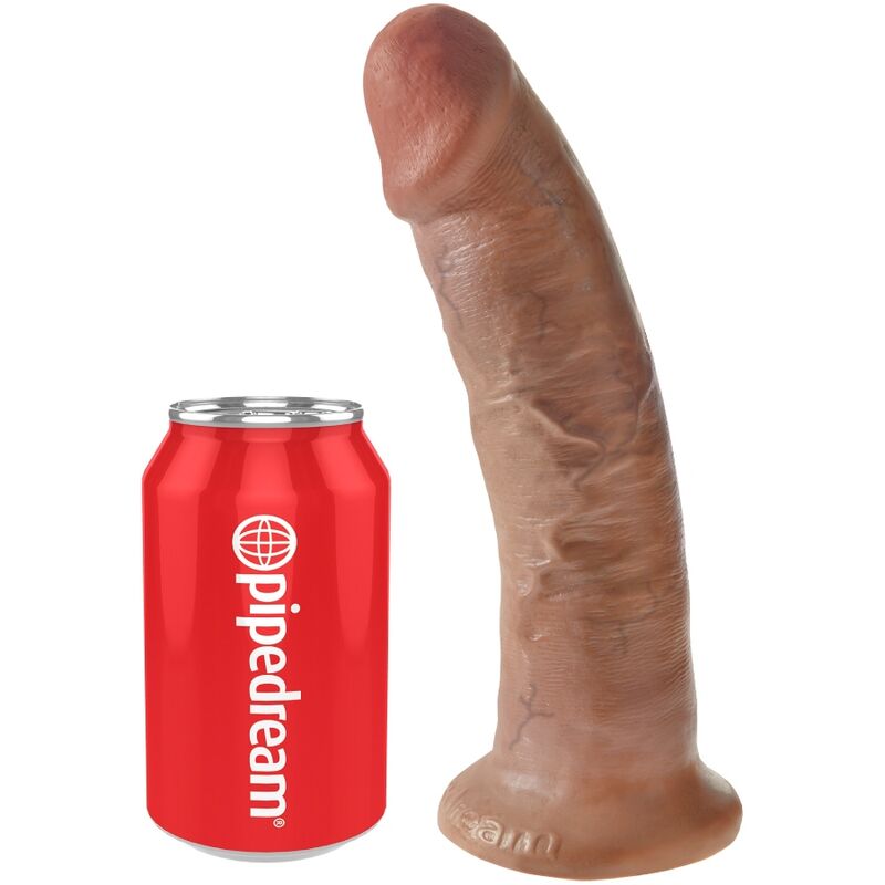 Realistický dildo KING COCK pro připínací postroj, 21,7 cm, karamelový