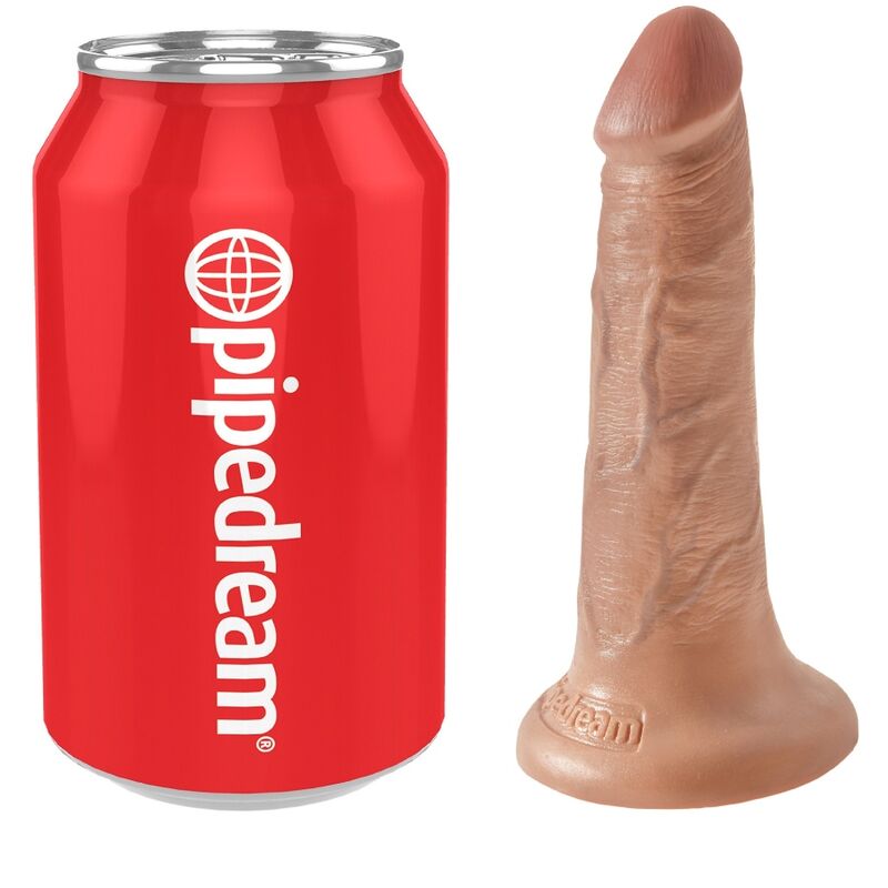 Dildo KING COCK s přísavkou, 12 cm, karamelový