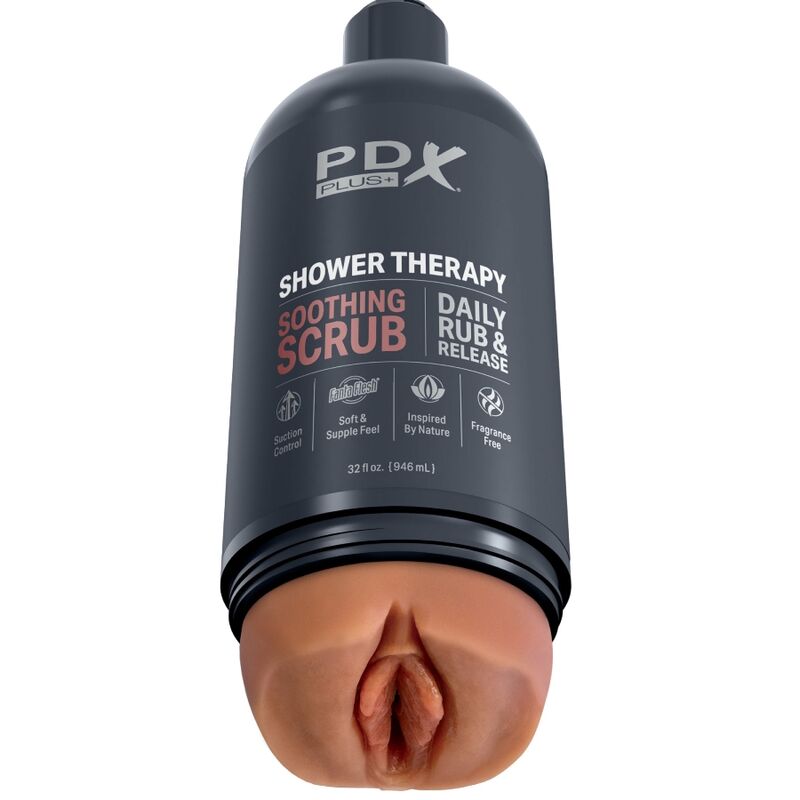 PDX PLUS Shower Therapy masturbátor ve tvaru lahve od šamponu