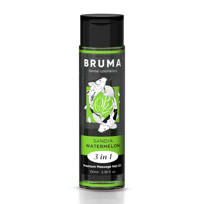 BRUMA erotický masážní olej s hřejivým účinkem, vodní meloun, 100 ml