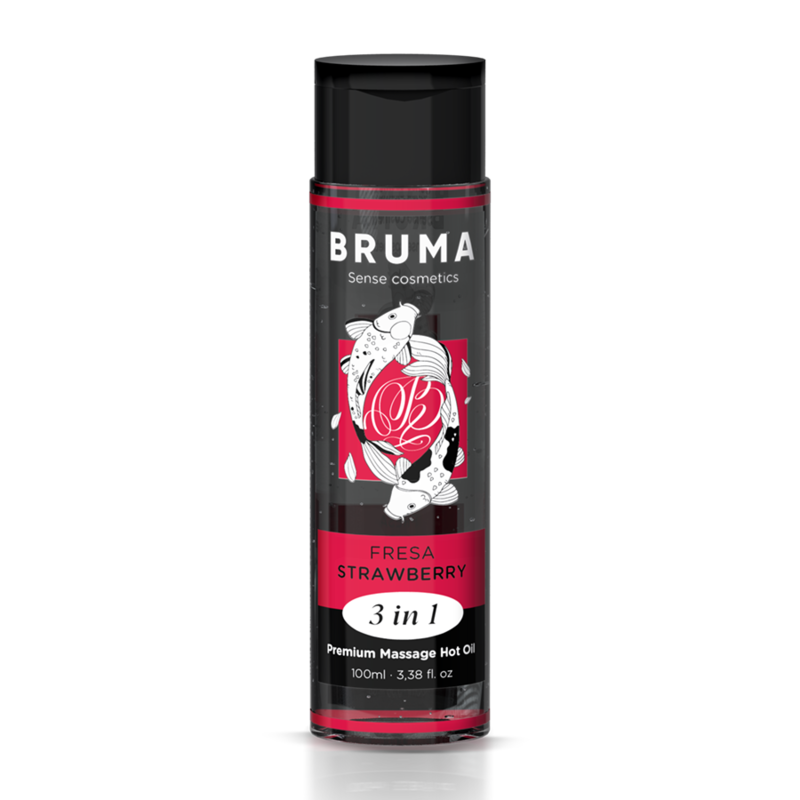 BRUMA prémiový masážní olej s hřejivým účinkem, jahoda, 100 ml