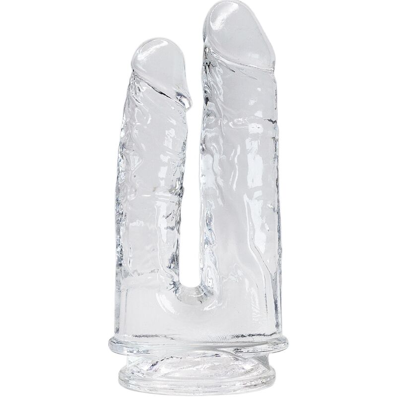 Průhledné realistické dvojité dildo pro intenzivní hrátky v páru ALIVE
