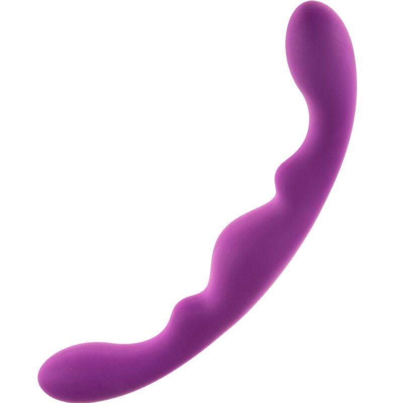 Dvojitý dildo pro současnou stimulaci ze silikonu, 25 cm, fialový ALIVE