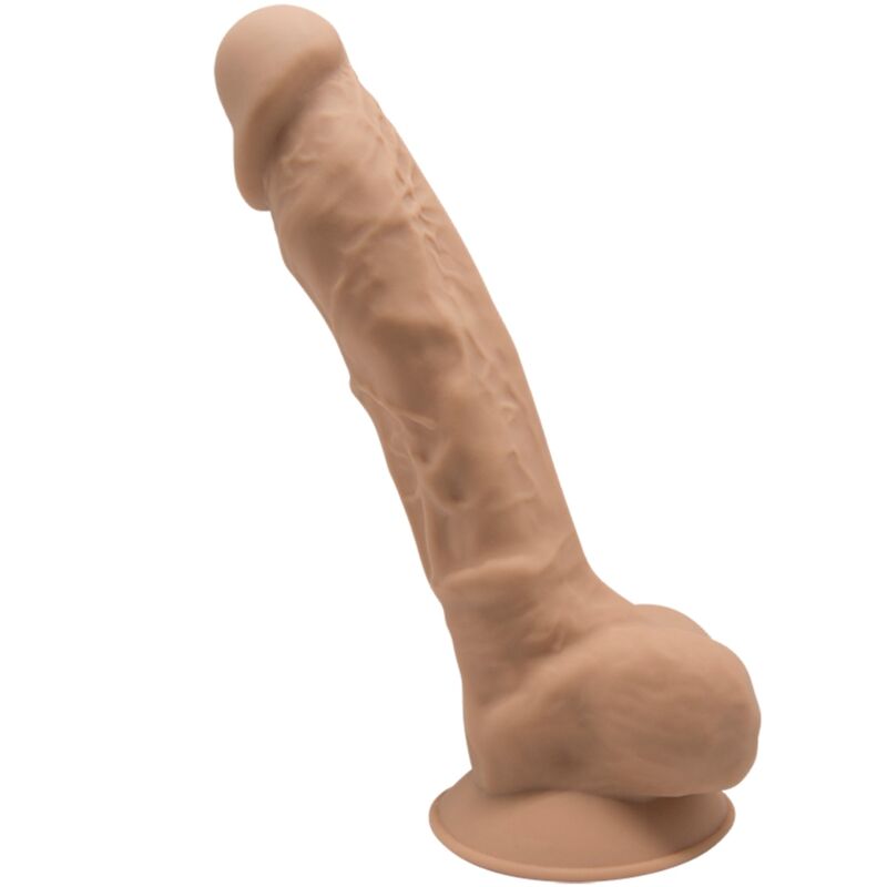 Realistické dildo 17,5 cm s jádrem SILEXPAN a přísavkou, karamelové SILEXD