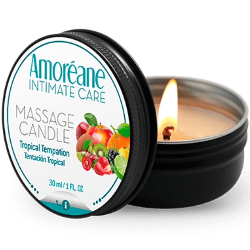 Masážní svíčka s tropickou vůní pro smyslné wellness chvíle AMOREANE