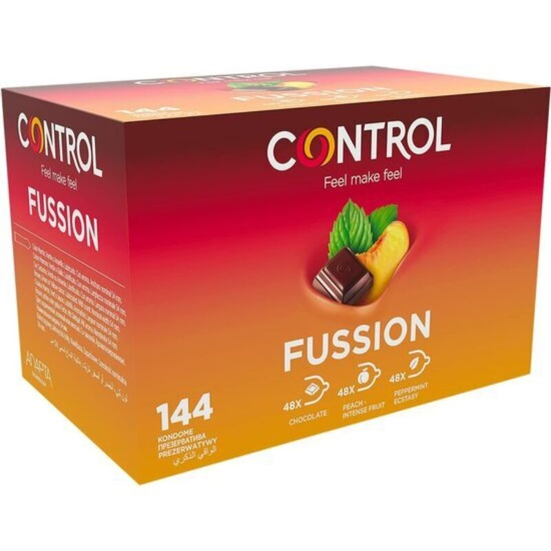 Kondomy CONTROL Adapta Fussion s příchutí, 144 kusů