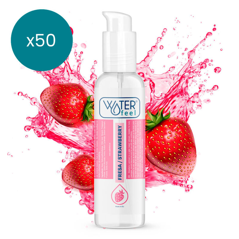 Jahodový lubrikační gel na vodní bázi 175 ml pro dlouhotrvající kluzkost WATERFEEL