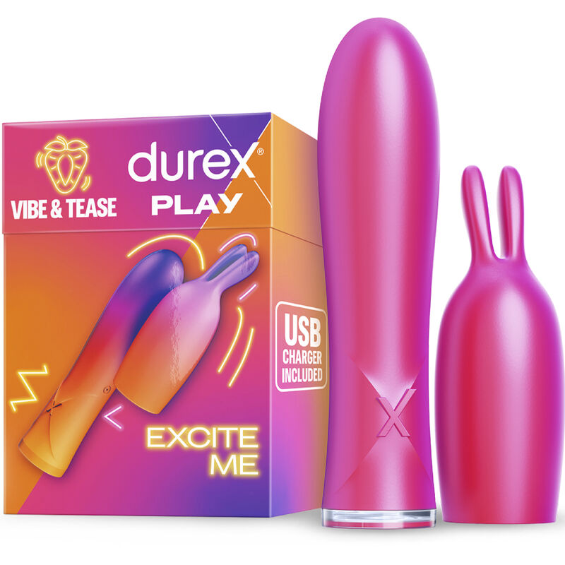 Durex Vibe & Tease, králičí vibrátor s nástavcem na stimulaci