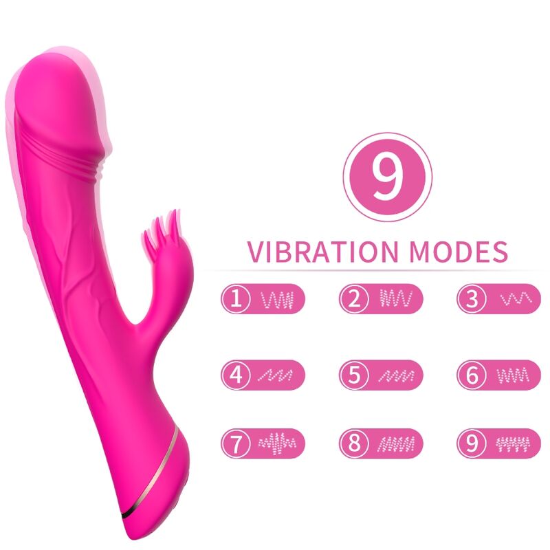 Silikonový vibrátor králíček ARMONY, fuchsiový