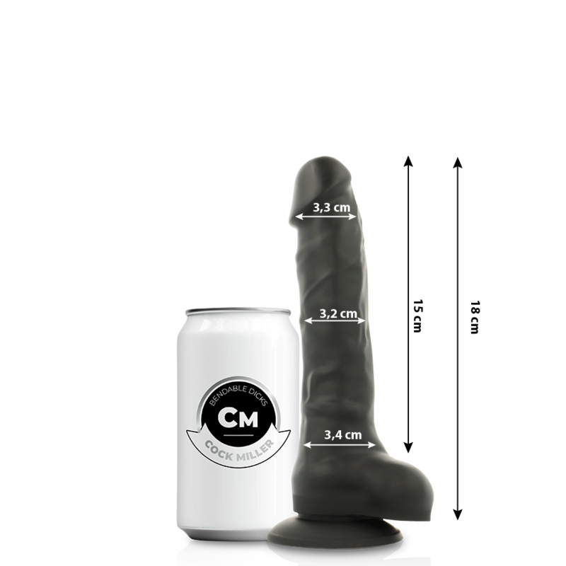 Realistický silikonový dildo 18 cm s dvojitou hustotou pro intenzivní pocit COCK MILLER
