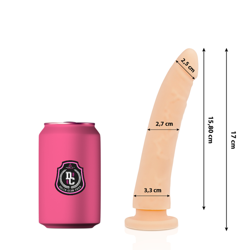 DELTACLUB dildo ze zdravotního silikonu, 17 cm