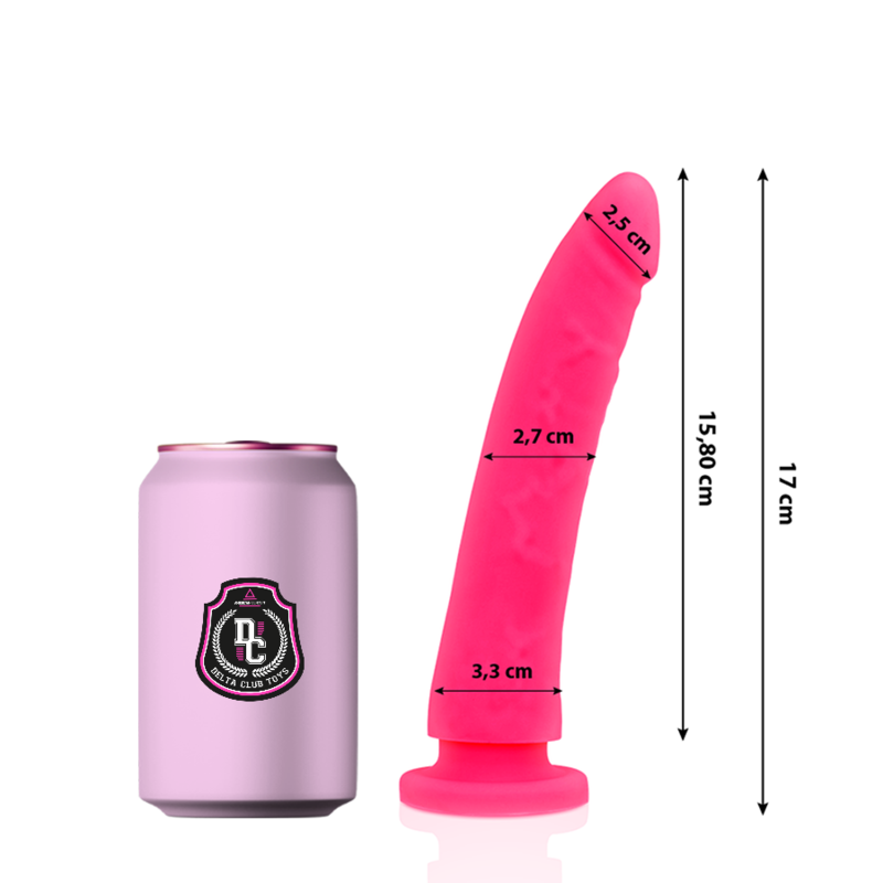DELTACLUB dildo z medicínského silikonu, růžové, 17 cm
