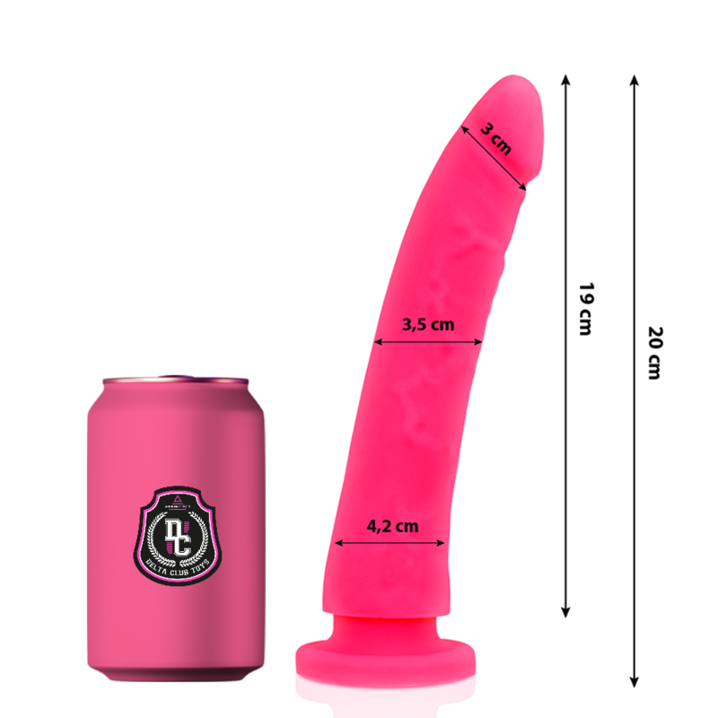 Silikonové dildo DELTACLUB, růžové, 20 cm