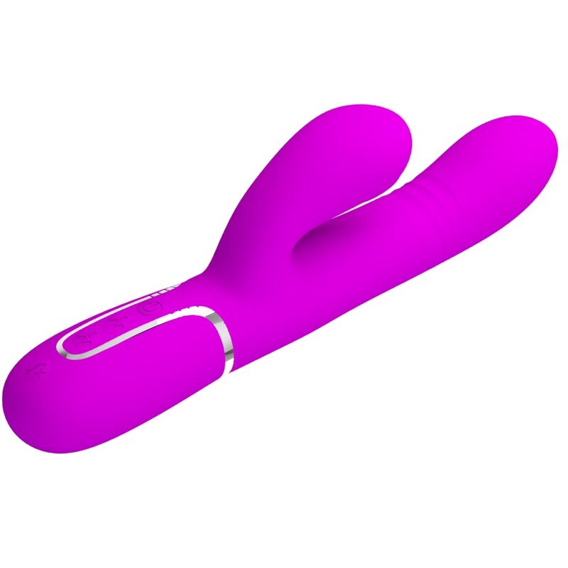 Králičí vibrátor Pretty Love s přírazovými pohyby, fuchsiový