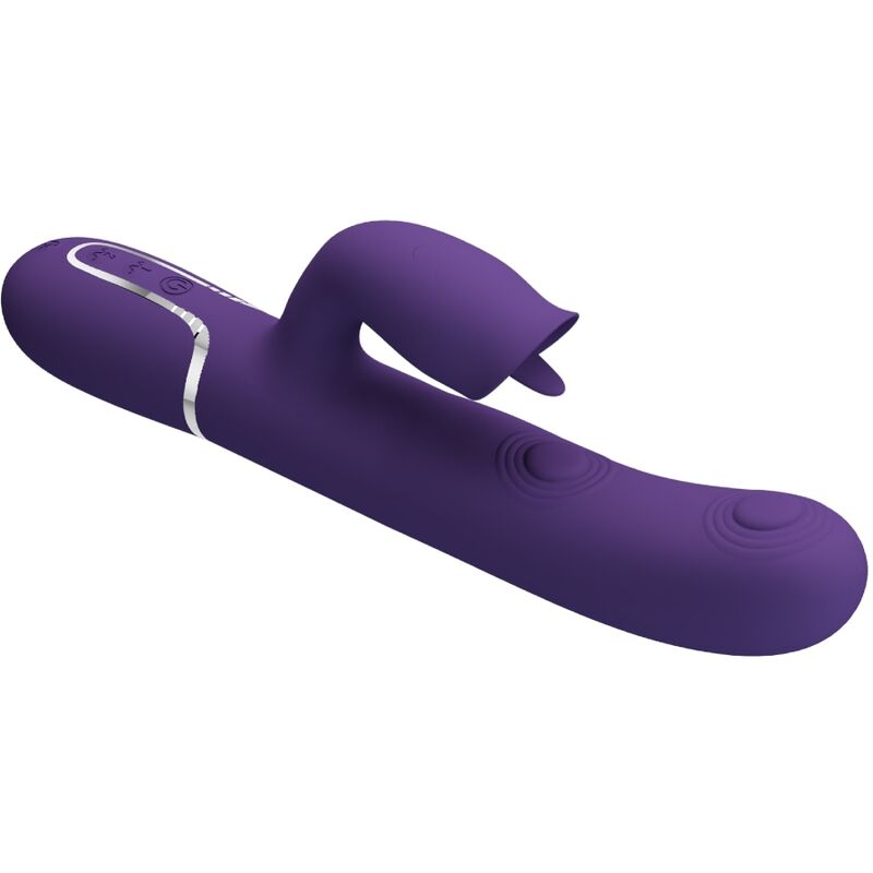 Králíčkový vibrátor Pretty Love s funkcí lízání, fialový