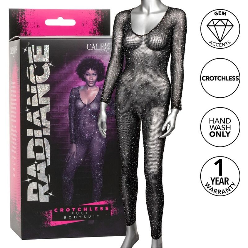 Síťované body s otevřeným rozkrokem a kamínky pro erotiku od hlavy až k patě CALEXOTICS