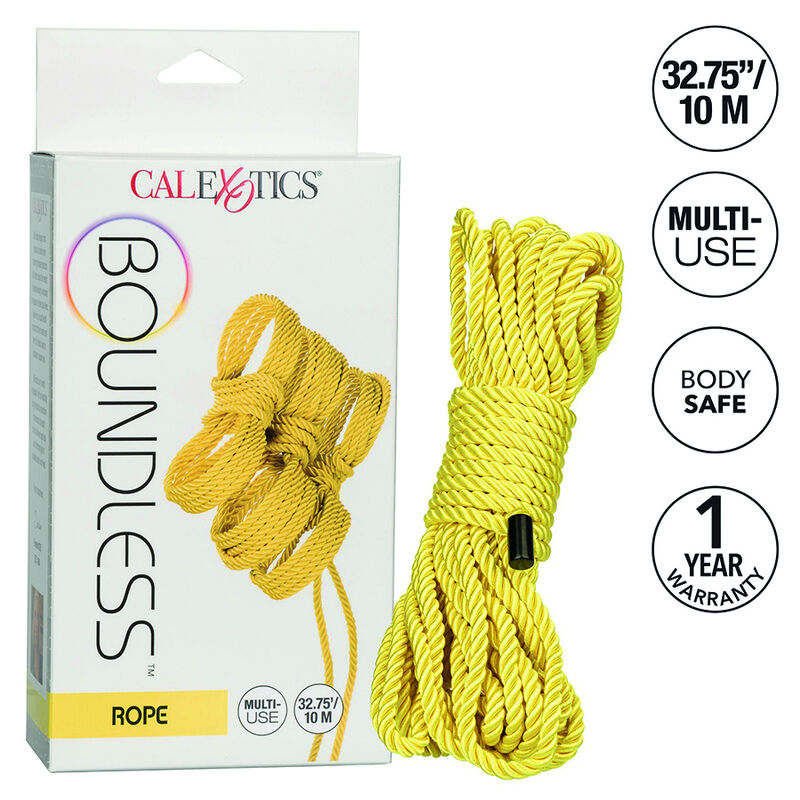CalExotics Boundless provaz na bondage, 10 m, žlutý