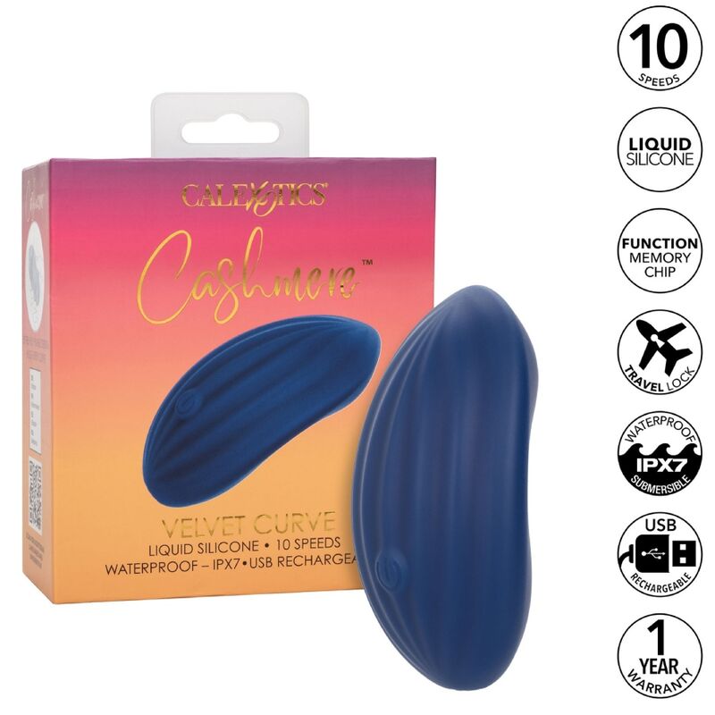 Vibrátor CalExotics Cashmere Velvet Curve Blue