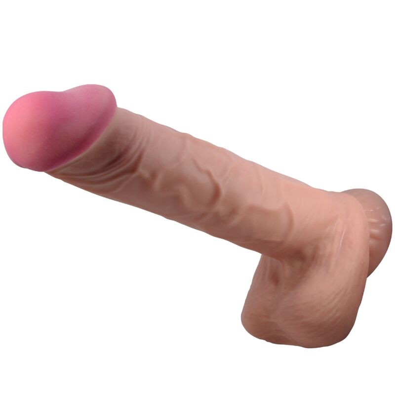 Realistický dildo Pretty Love Sliding Skin, hnědý, 26 cm