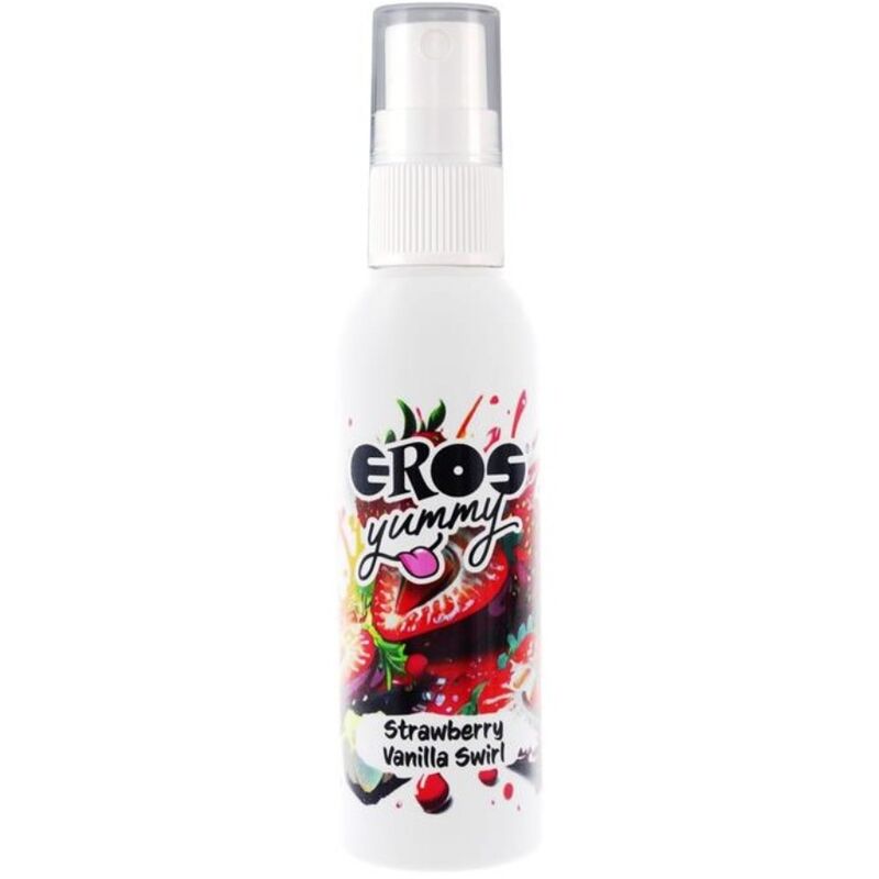 Tělový sprej EROS Yummy s jahodou a vanilkovým swirlem, 50 ml