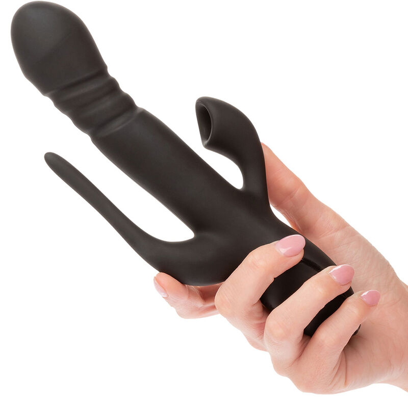 CalExotics Triple Euphoria vibrátor s králičím stimulátorem, černý