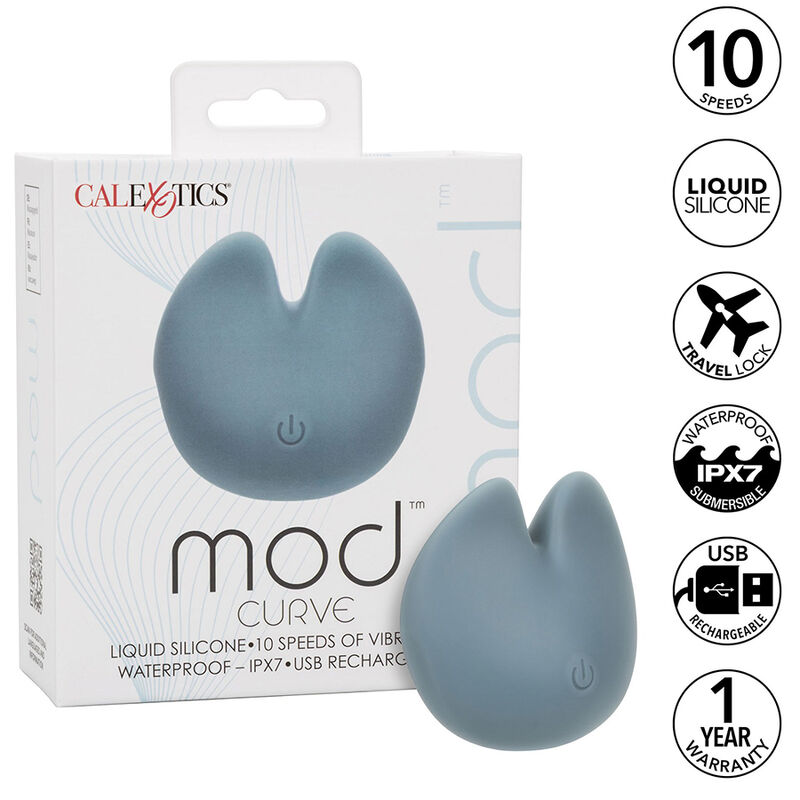 Klitorální vibrátor CalExotics Mod Curve, modrý