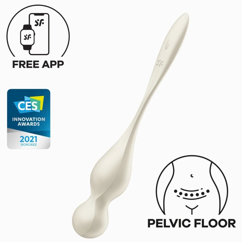 Venušiny kuličky Satisfyer Love Birds s vibracemi, bílé