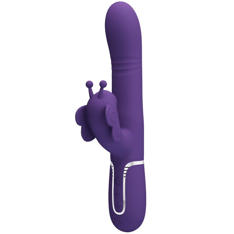 Fialový králičí vibrátor Pretty Love s pohyblivými masážními kuličkami