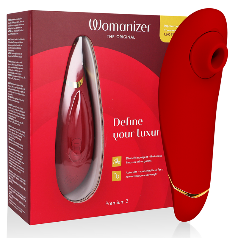 Womanizer Premium 2 stimulátor klitorisu tlakovými vlnami, vínově červený