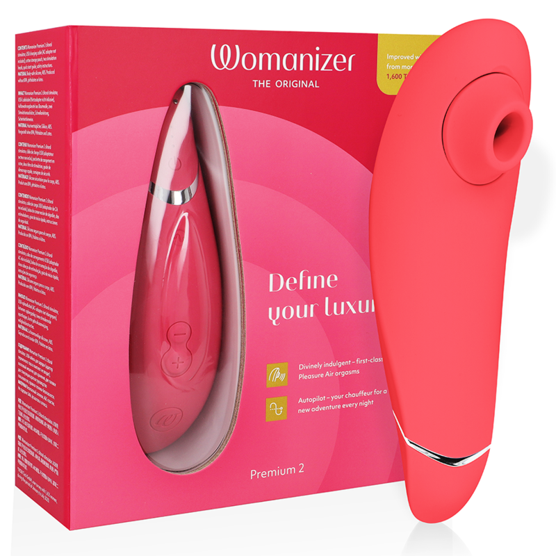 Womanizer Premium 2 stimulátor klitorisu tlakovými vlnami v malinové barvě