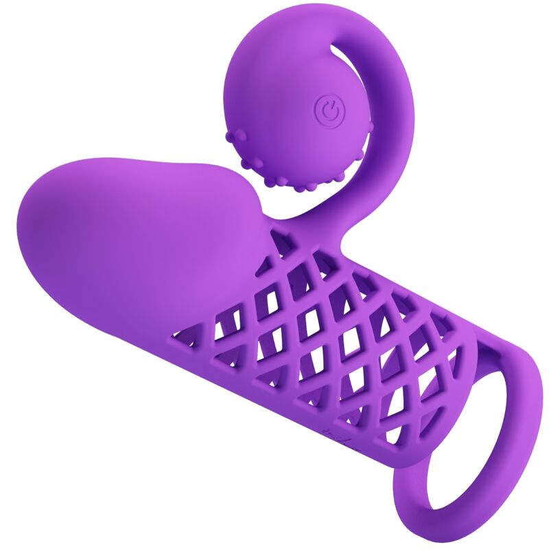 ROMANCE Harden návlek na penis s vibracemi, fialový