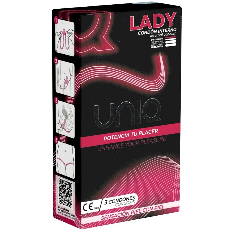UNIQ Lady kondomy pro ženy, bez latexu, 3 kusy