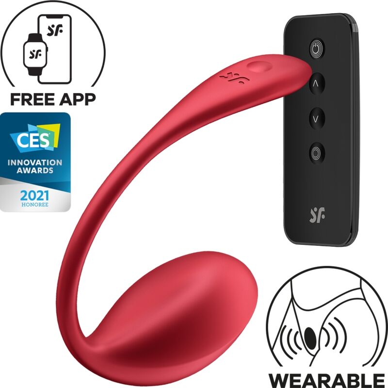 Vibrátor na bod G Satisfyer Shiny Petal s dálkovým ovládáním, červený