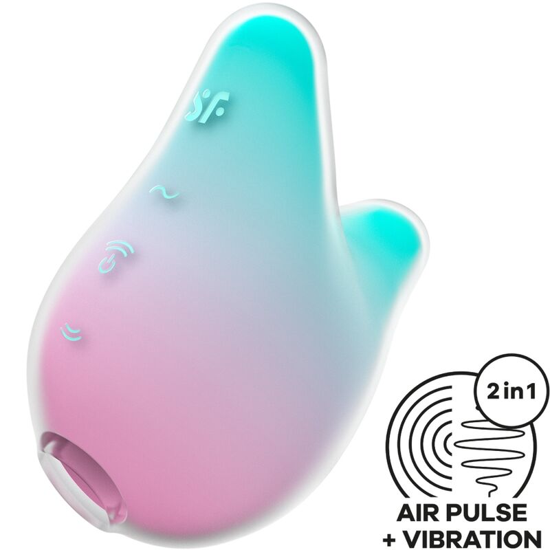 Vibrátor s tlakovými vlnami Satisfyer Mermaid Vibes v mátové a růžové barvě