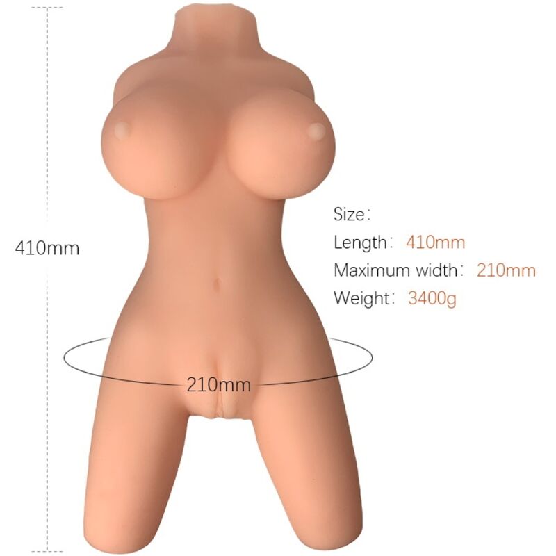 Realistický masturbátor ve tvaru ženského trupu z TPE s měkkými prsy ARMONY