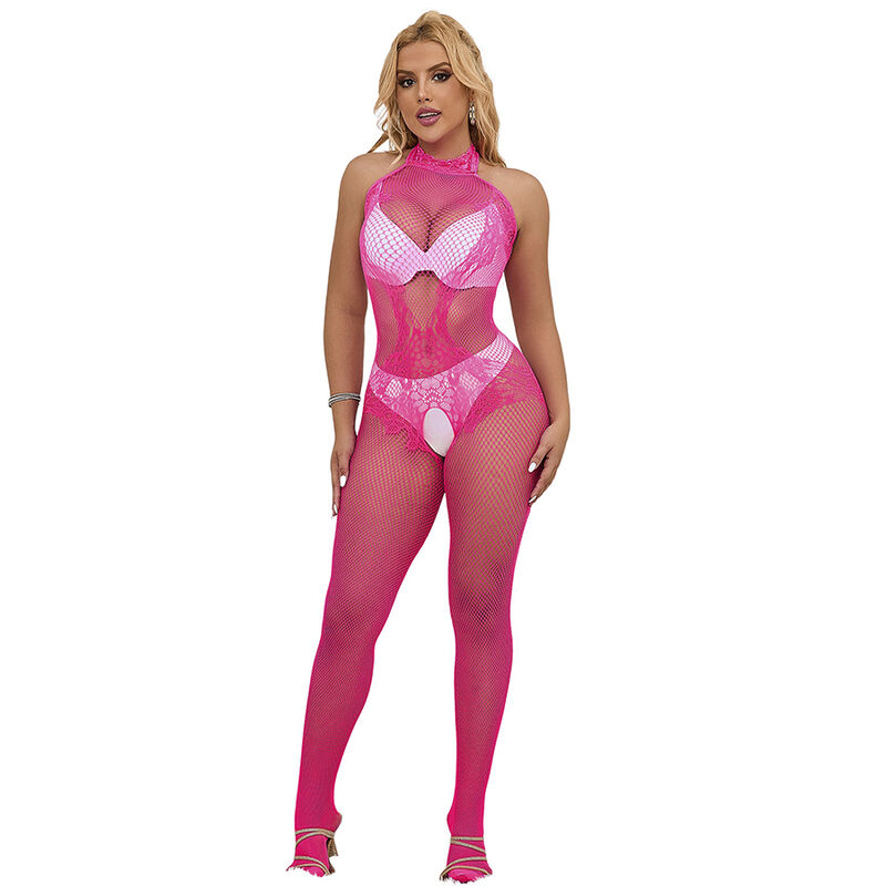 Růžové body SUBBLIME ze síťoviny a krajky