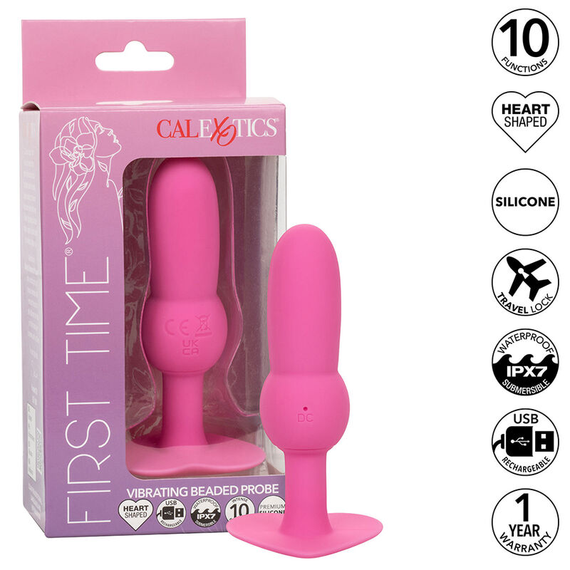 Vibrační anální kolík CalExotics First Time s perličkovou strukturou