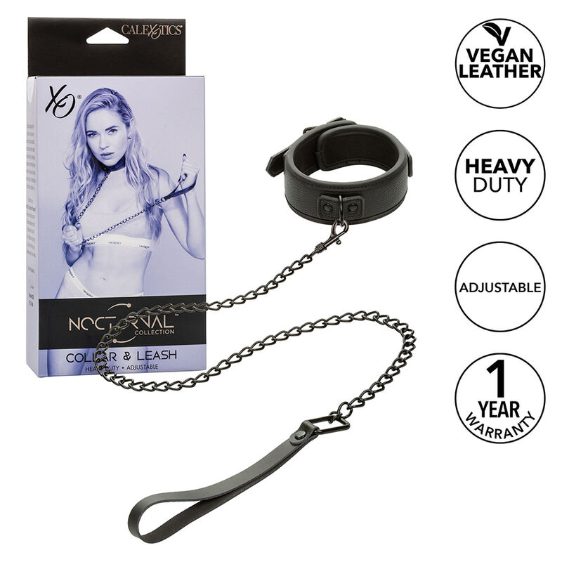 CALEXOTICS Nocturnal BDSM obojek s odnímatelným řetízkovým vodítkem