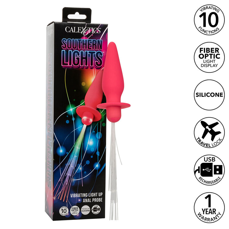 Vibrující anální kolík CalExotics Southern Lights se světelnými efekty