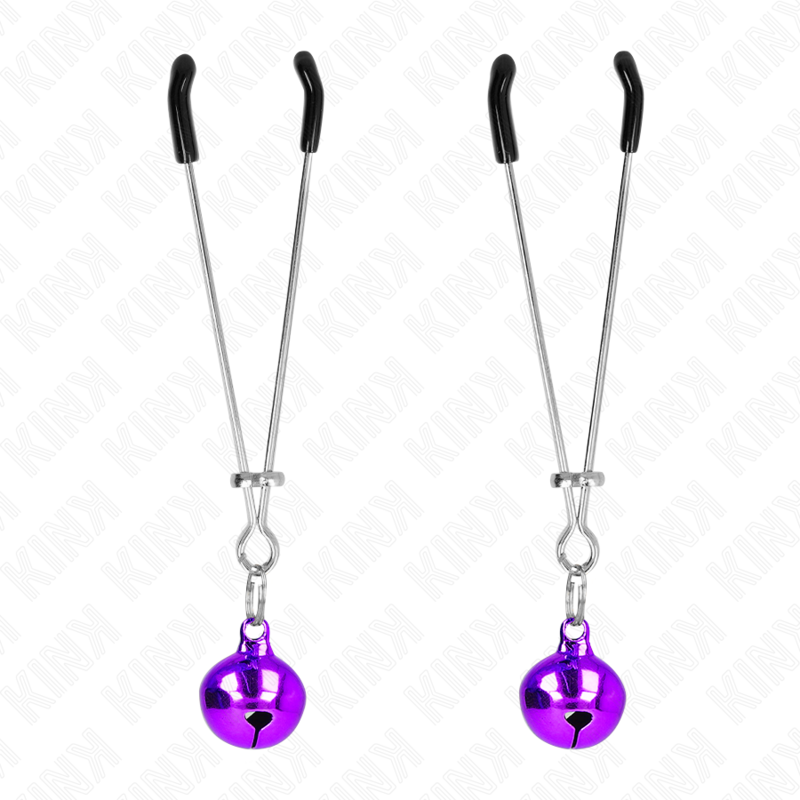 Svorky na bradavky KINK Thin Bell, fialové, 7 cm