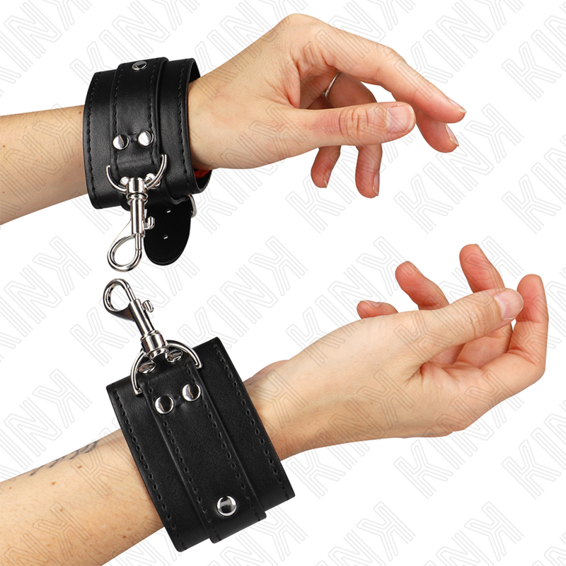 Pouta na ruce KINK Dungeon, černá a uzamykatelná